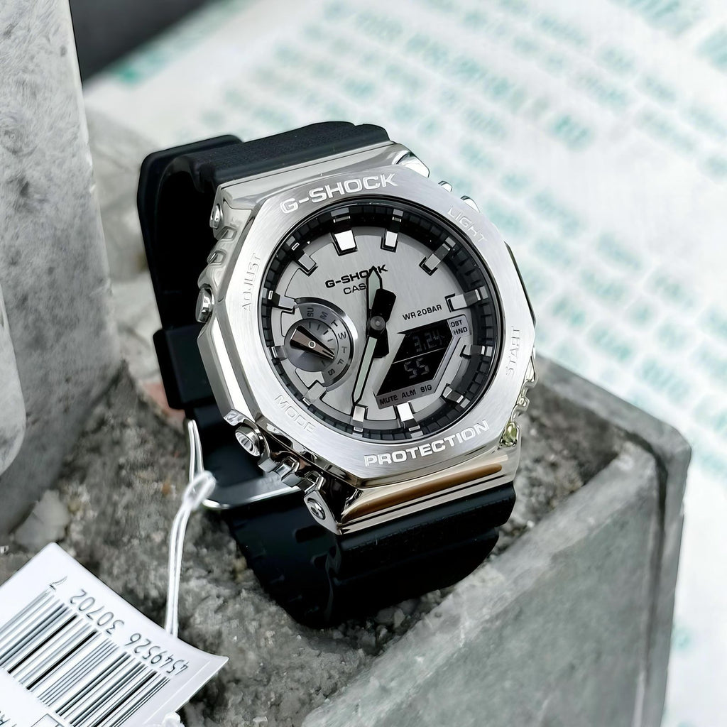 G-SHOCK-2100 METAL SILVER-BLACK