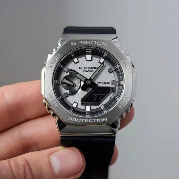 G-SHOCK-2100 METAL SILVER-BLACK