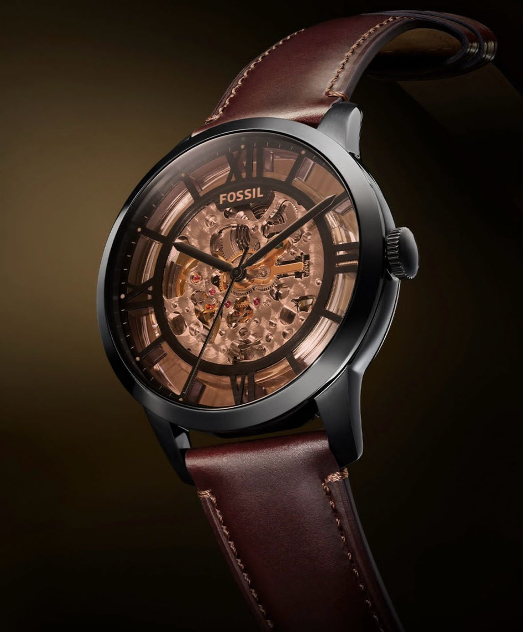 Fossil Townsman Skeleton Dial | Vintage Rose Gold Edition