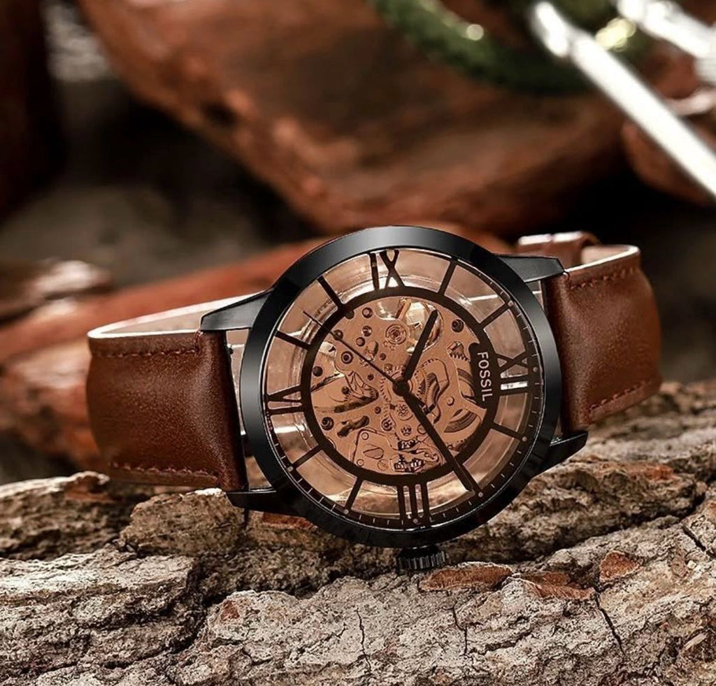 Fossil Townsman Skeleton Dial | Vintage Rose Gold Edition